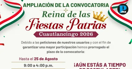 Cuautlancingo ampl&iacute;a registro para elegir Reina de Fiestas Patrias 2026