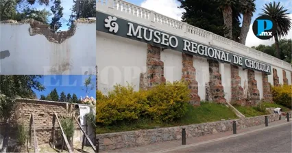 Paredes apuntaladas y muros deteriorados, as&iacute; se ve actualmente el Museo Regional de Cholula