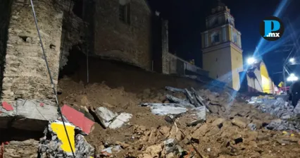 La barda de la iglesia de San Pablo en Zoquitl&aacute;n colaps&oacute; durante trabajos municipales, generando da&ntilde;os materiales.