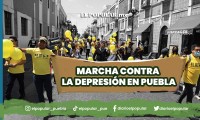 Realizan marcha contra la depresión y el suicidio en Puebla