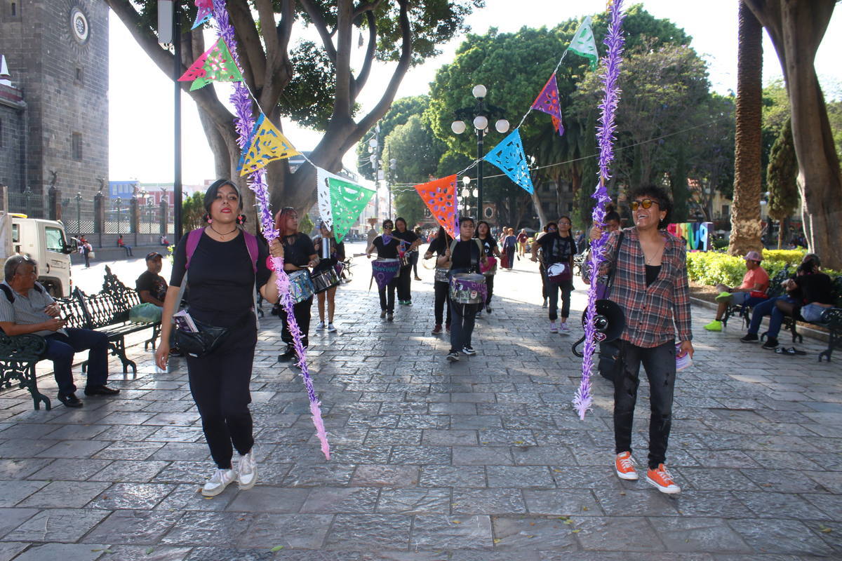 Batucada por la Visibilidad Lésbica, Puebla. Foto: Lupita Guarneros
