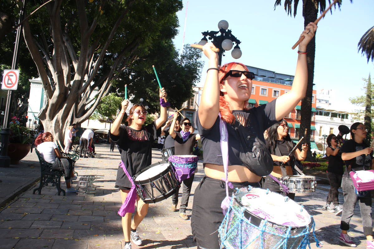 Batucada por la Visibilidad Lésbica, Puebla. Foto: Lupita Guarneros