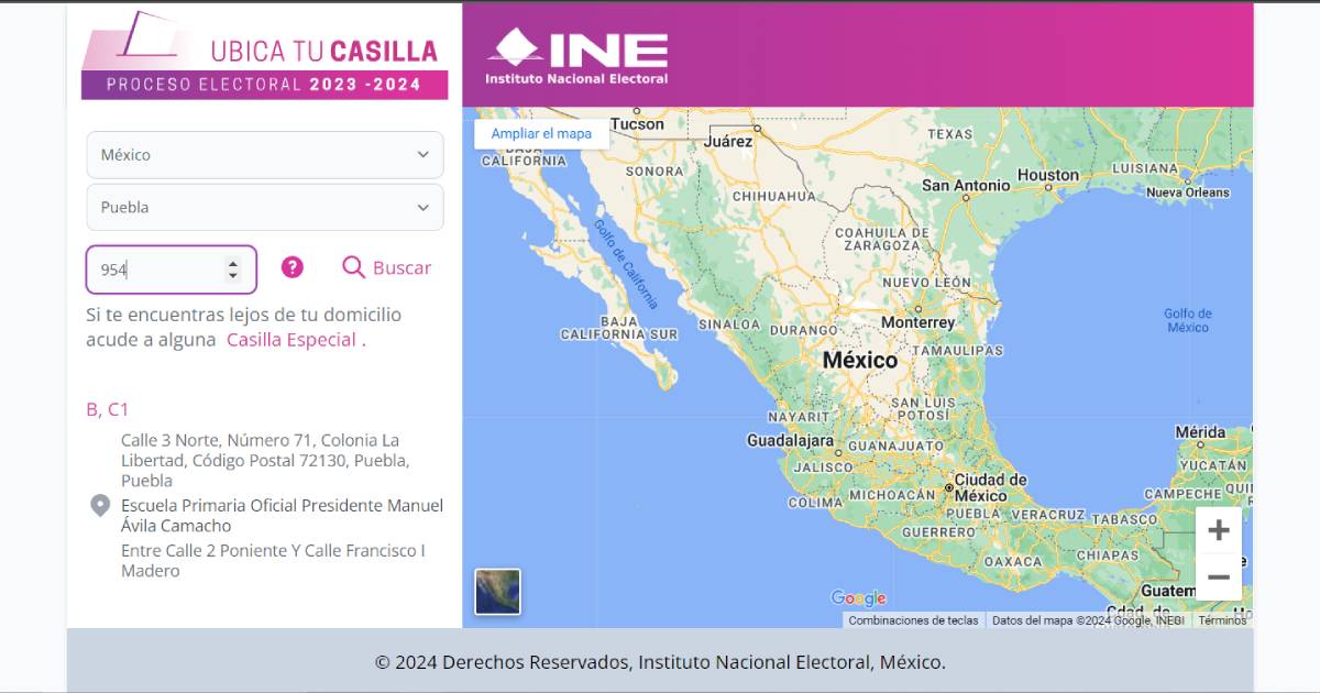 Se debe indicar la sección electoral
