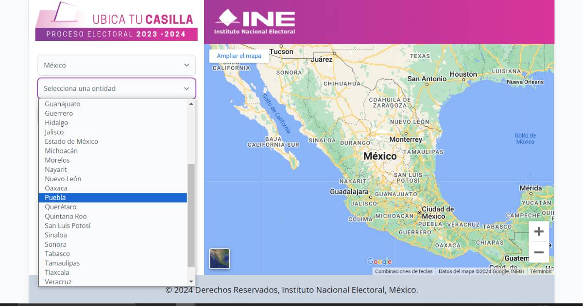Se debe seleccionar la entidad federativa