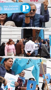 Protesta del Frente Nacional por la Familia contra la despenalización del aborto en Puebla