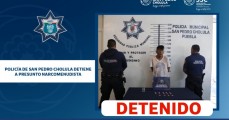 Policía de San Pedro Cholula detiene a hombre por presuntos delitos de narcotráfico