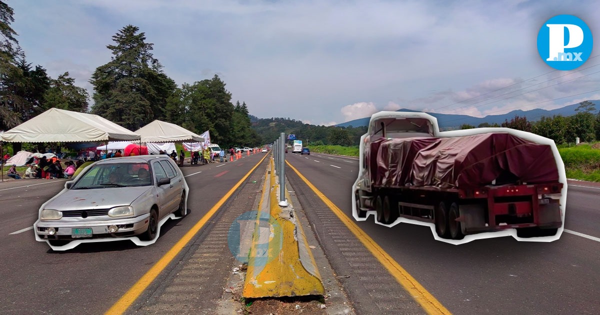 Bloqueo de la  autopista Tlaxco-Tejocotal