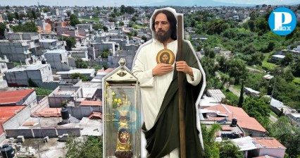 Reliquias de San Judas Tadeo visita a devotos en el sur de la capital poblana