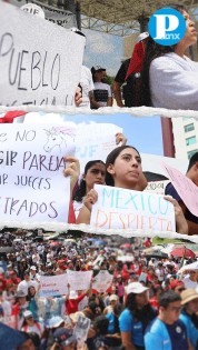 Alumnos se unen a la protesta contra la reforma al Poder Judicial en Puebla