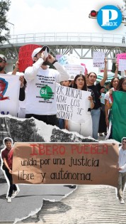 Estudiantes de la Ibero Puebla protestan contra la Reforma del Poder Judicial 