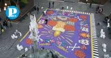 ¡Ya huele a Día de Muertos! Inauguran Tapete Monumental en el Centro Histórico