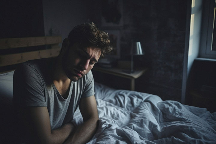 Hombre con apnea del sueño