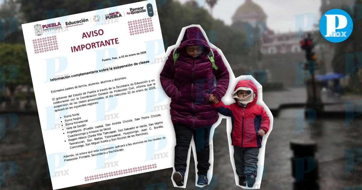 Estas son las regiones de Puebla donde suspendieron clases por frío intenso