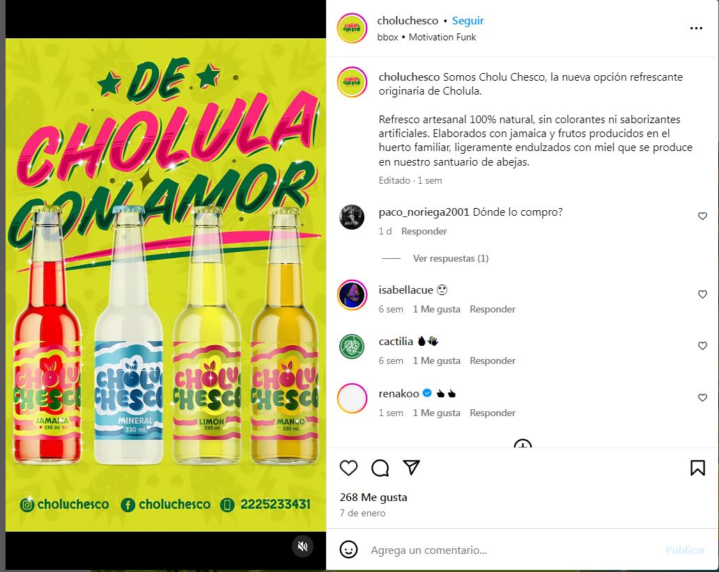 Crean “Cholu Chesco”, el primer y nuevo refresco de Cholula