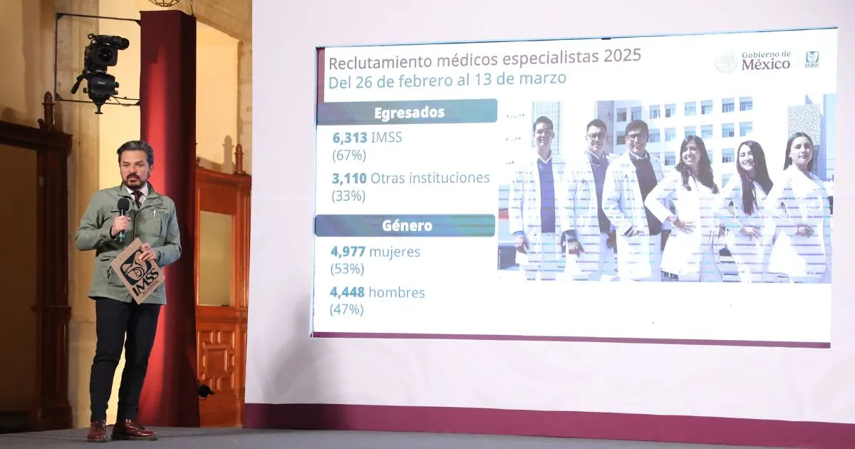 Contrata IMSS a 9 mil 423 mil médicas y médicos especialistas/ Zoé Robledo en la conferencia matutina de la presidenta de México, Claudia Sheinbaum