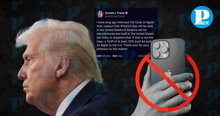Trump se va contra Apple; aranceles de 25% si no fabrica el iPhone en EE.UU
