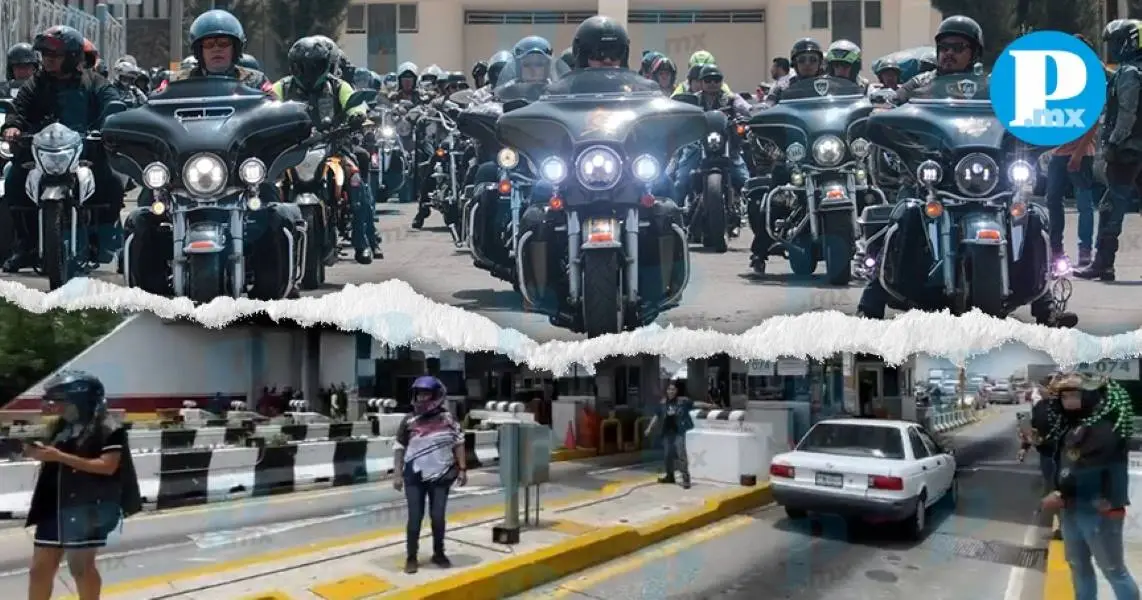 ¡Libre tránsito! Bikers contra la Ley Chaleco toman la caseta de Amozoc 