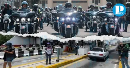 ¡Libre tránsito! Bikers contra la Ley Chaleco toman la caseta de Amozoc 