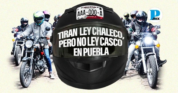 Tiran Ley Chaleco, pero no Ley Casco en Puebla