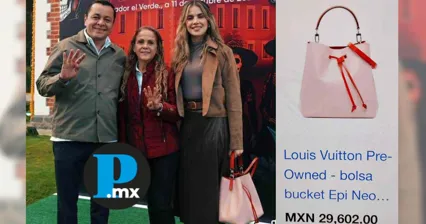 Critican a presidenta del DIF Texmelucan por bolso Louis Vuitton