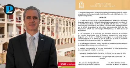 UPAEP confirma cambi&oacute; en rector&iacute;a tras gesti&oacute;n de Emilio Ba&ntilde;os
