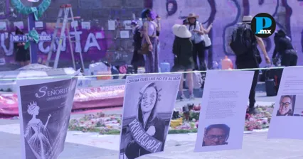 Manifestantes marcharon en Tlaxcala durante el 8M bajo un fuerte operativo de seguridad en torno a edificios gubernamentales.