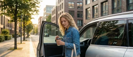 Joven mujer en la ciudad