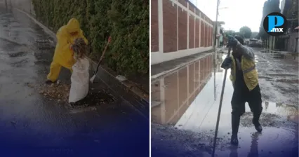 Agua de Puebla atiende m&aacute;s de 20 puntos encharcados tras granizada at&iacute;pica