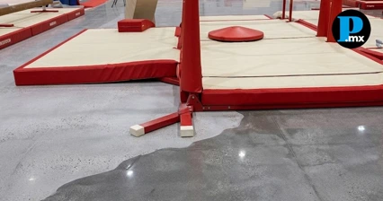 Tormenta suspende preparaci&oacute;n deportiva en Pabell&oacute;n Ol&iacute;mpico de Gimnasia de Puebla 