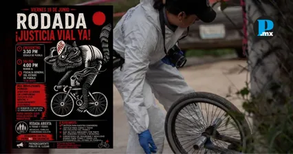 Ciclistas poblanos convocaron a una rodada hacia la FGE para exigir justicia por el asesinato de un compa&ntilde;ero en la colonia Loma Linda.