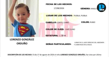 Activan Alerta Amber por desaparici&oacute;n de ni&ntilde;o de 3 a&ntilde;os en Zavaleta