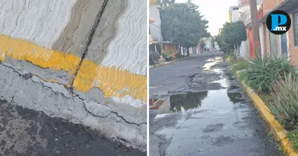 Reportan nueva fuga de agua en la colonia H&eacute;roes en Puebla