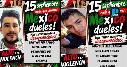 Voz de los Desaparecidos denuncia en Puebla: &ldquo;15 de septiembre, nada que celebrar&rdquo;