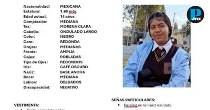 Buscan a Mirely, adolescente de 14 a&ntilde;os desaparecida en Ciudad Serd&aacute;n