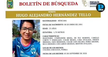 BUAP pide ayuda para localizar a Hugo Alejandro, estudiante desaparecido