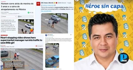 Luis Cruz salva a una ni&ntilde;a en Puebla y su acto de valor recorre el mundo
