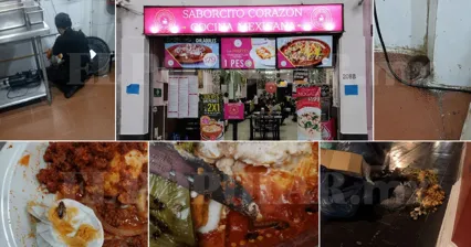 Denuncian presuntas condiciones insalubres y presencia de roedores en el restaurante Saborcito Coraz&oacute;n Centro Historico&nbsp;