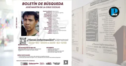 Buscan a Jos&eacute; Mart&iacute;n de la Cruz Cecilio; desapareci&oacute; en Santa Margarita, Puebla