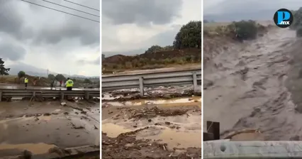 Barrancada provoca derrapes y cierre de la autopista Puebla-Orizaba