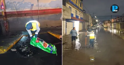 Agua de Puebla despliega brigadas en la capital poblana por encharcamientos tras tormenta