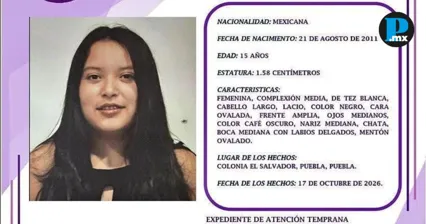 Buscan a Arleth Carrasco, adolescente de 15 a&ntilde;os desaparecida en Puebla capital