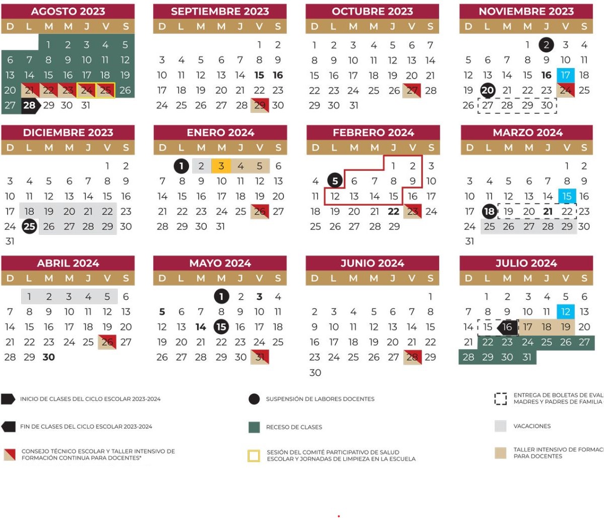 Calendario SEP mayo 2024 