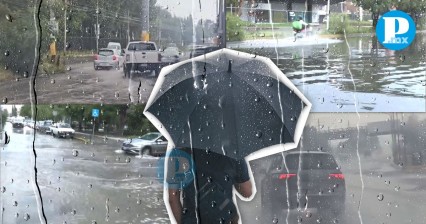 Fuertes lluvias inundan las calles de Puebla