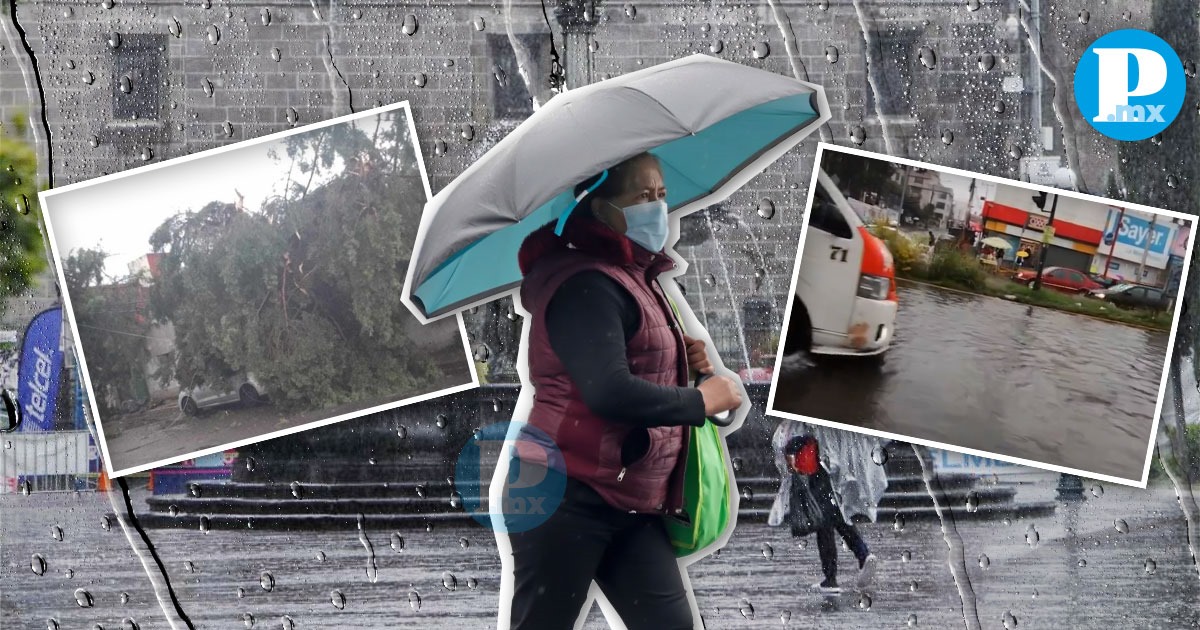 Daños por la intensa lluvia en Puebla