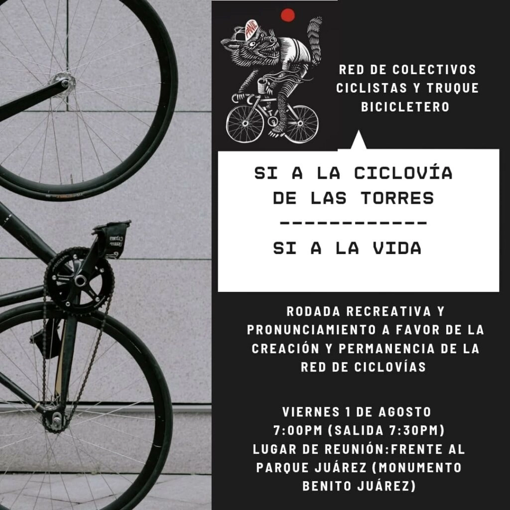 Convocatoria de colectivos ciclistas a rodadada este viernes 1 de agosto