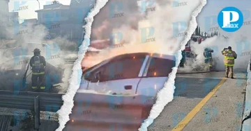 El vehículo fue consumido por las llamas, generando una densa columna de humo que fue visible a varios metros de distancia