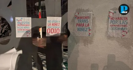 Carteles en apoyo a infancias trans aparecen en Puebla capital