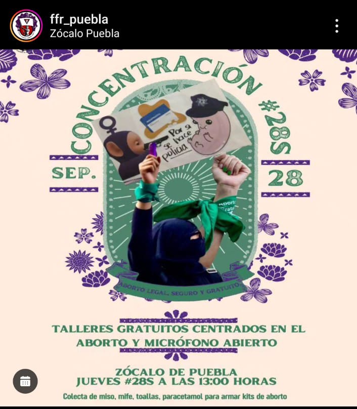 Talleres y colectas con el Frente Feminista Radical en Puebla 