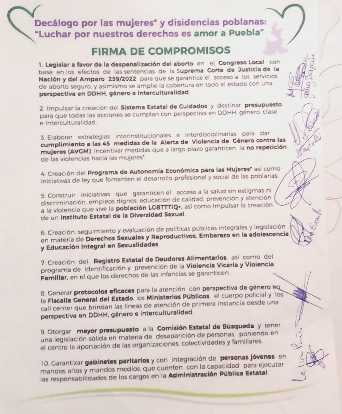 Decálogo por las mujeres