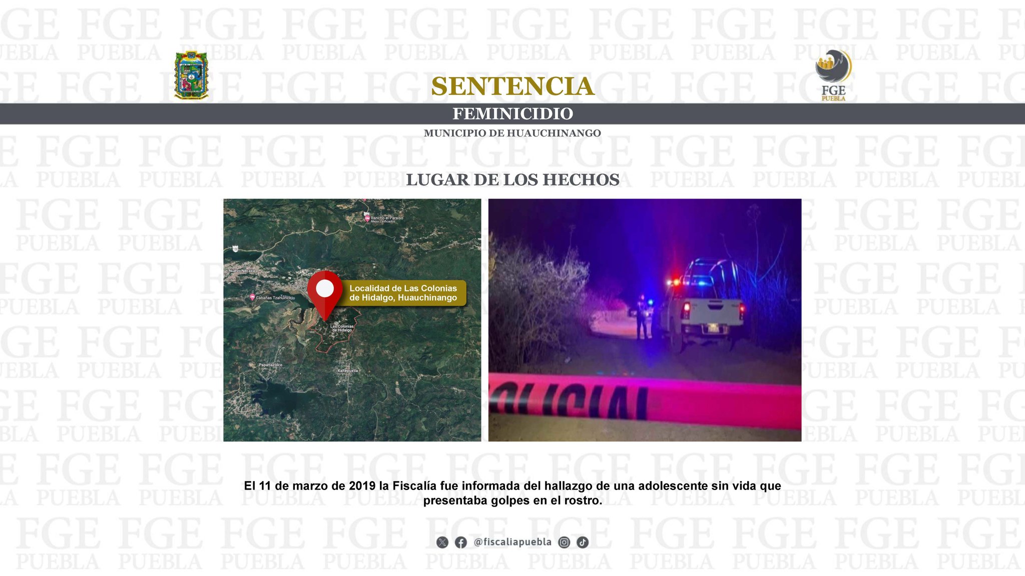 Lugar de los hechos Fuente: FGE Puebla